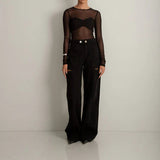 Bluza Calista din tul negru