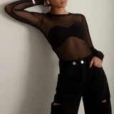 Bluza Calista din tul negru