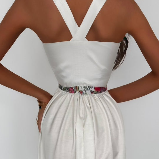 Rochie Audry cu bretele late si curea accesorizata