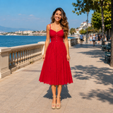 Rochie Finna cu broderie si nasturi perla