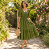 Rochie brodata Embrys cu maneci scurte