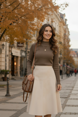 Maleta Annie cu reiatii si guler inalt