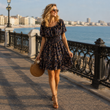 Rochie Unamy cu imprimeu floral si talie elastica