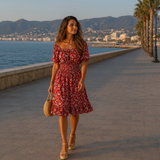 Rochie Unamy cu imprimeu floral si talie elastica