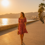 Rochie Unamy cu imprimeu floral si talie elastica