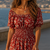 Rochie Unamy cu imprimeu floral si talie elastica
