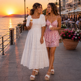 Rochie brodata Embrys cu maneci scurte