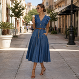 Rochie Denima din denim, curea inclusa