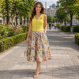 Vesta Venira din tweed cu brosa floare