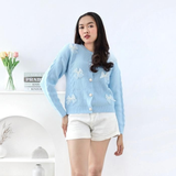 Cardigan Rivenna tricotat cu fundite din organza