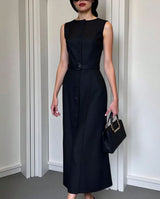 Rochie Anika cu nasturi imbracati si curea accesorizata