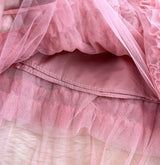 Fusta Volty roz din tulle cu incretituri