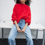 Pulover Benilde rosu pufos