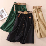 Fusta Benia cu croi in A si curea impletita