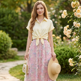 Fusta Aylin din tulle, cu flori 3D