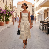 Rochie Doreda cu imprimeu buline si bretele reglabile