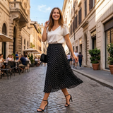 Fusta Amalia cu imprimeu buline