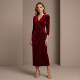 Rochie Aryana cu decolteu petrecut din catifea