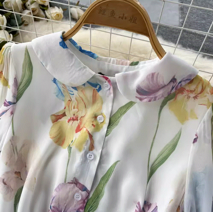 Rochie midi Alvada cu imprimeu floral si curea eleganta