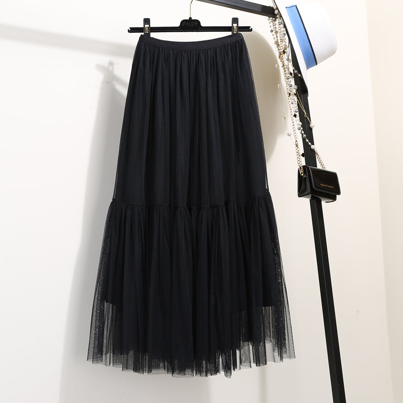 Fusta Zontya neagra din tulle cu banda elastica