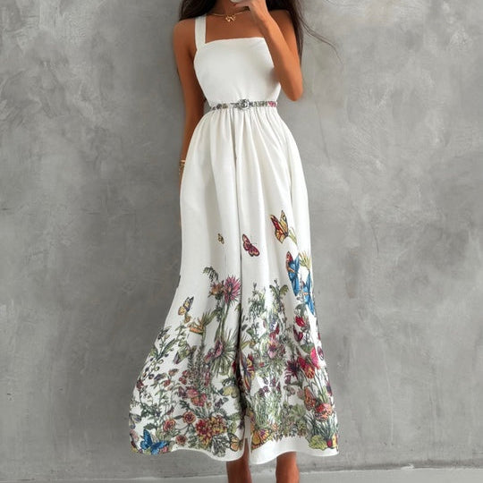 Rochie Audry cu bretele late si curea accesorizata