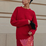 Pulover Benilde rosu pufos