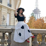 Fusta Aserina cu inimi si inchidere prin fermoar lateral