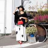 Fusta Aserina cu inimi si inchidere prin fermoar lateral