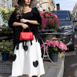 Fusta Aserina cu inimi si inchidere prin fermoar lateral