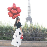 Fusta Aserina cu inimi si inchidere prin fermoar lateral