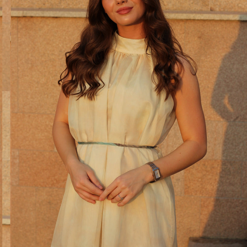 Rochie Barbara in A cu talie evidentiata prin snur