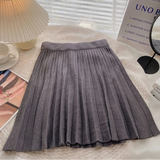 Fusta Tamia din tricot reiat si banda elastica in talie