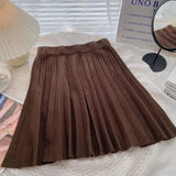 Fusta Tamia din tricot reiat si banda elastica in talie