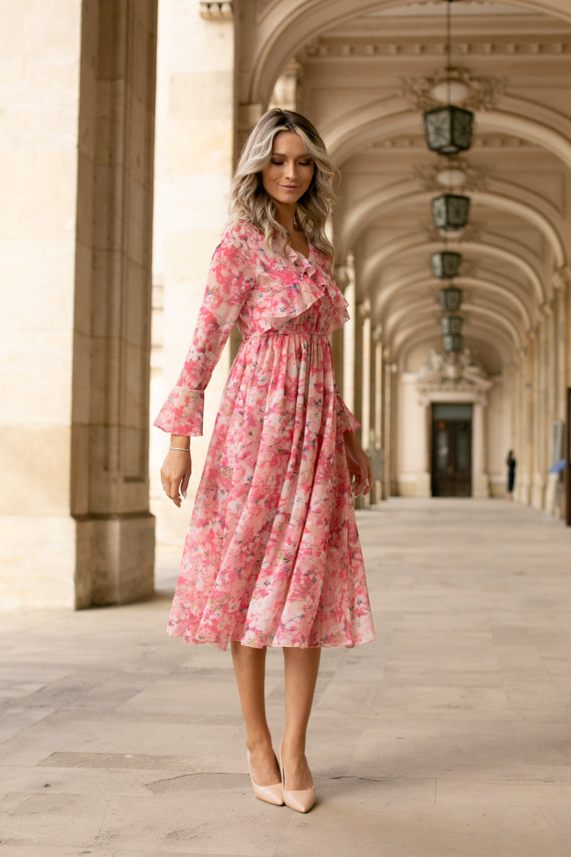 Rochie midi Asante cu volanase