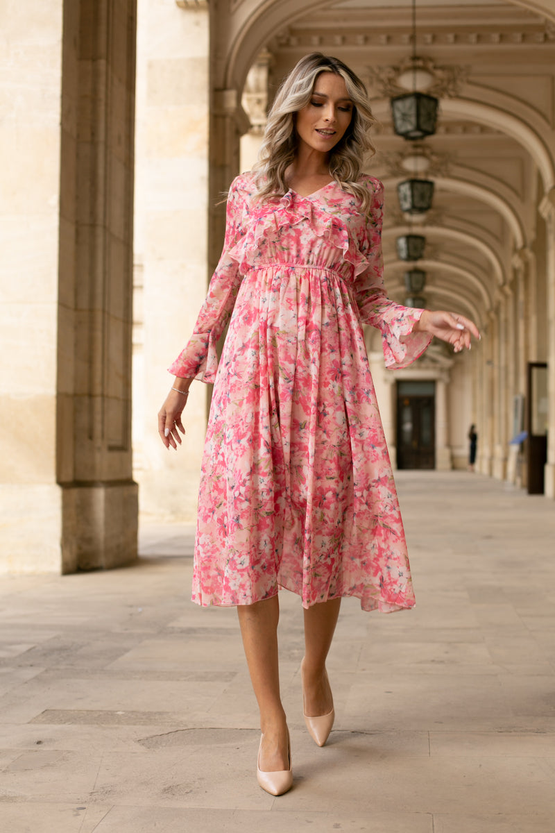 Rochie midi Asante cu volanase