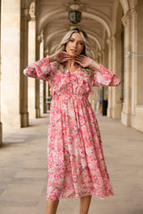 Rochie midi Asante cu volanase