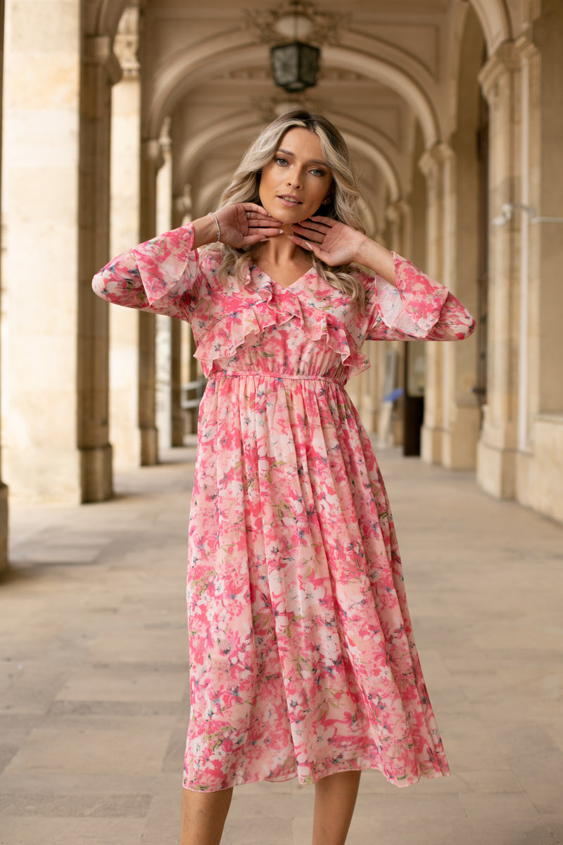 Rochie midi Asante cu volanase