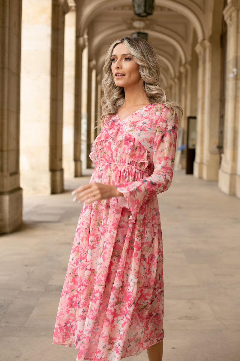Rochie midi Asante cu volanase