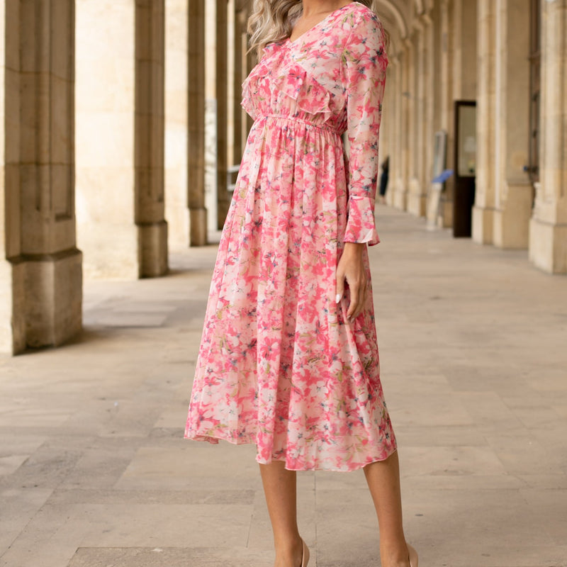Rochie midi Asante cu volanase