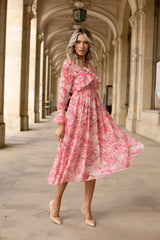 Rochie midi Asante cu volanase