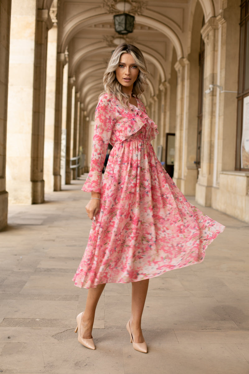 Rochie midi Asante cu volanase