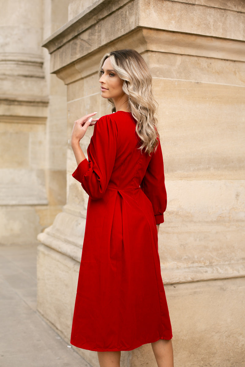 Rochie Fionna din catfiea accesorizata cu perle