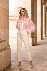 Pantaloni Stezzia galbeni conici accesorizati cu o curea
