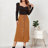 Fusta Inessa din catifea, croi in A