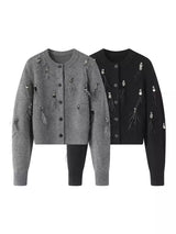 Jerseu Clio cu accesorii din pene si paiete