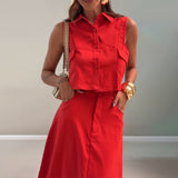 Set Felishia compus din camasa si fusta midi