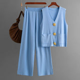 Set Aurra din tricot, compus din vesta si pantalon