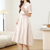 Rochie Azena cu talie accentuata prin curea