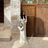 Rochie Bryssa din tricot cu terminatii din volanase