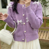 Cardigan Rivenna tricotat cu fundite din organza